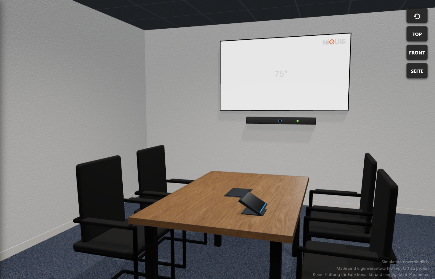 Huddle Space mit Cisco Room Bar und Room Navigator